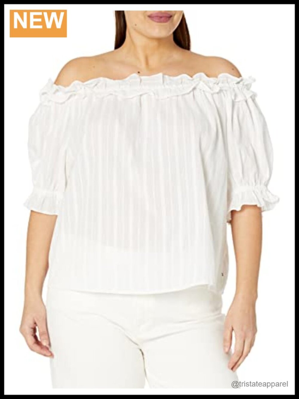 Ruffle Off Shoulder Blouse 100% Cotton Women's Button Down Shirt